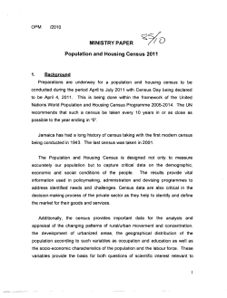 MINISTRY PAPER Population and Housing Census 2011 1.