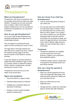 the Threadworms fact sheet