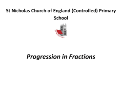 Progression in Fractions - St Nicholas CE Primary Academy