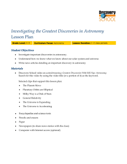 Investigating the Greatest Discoveries in Astronomy