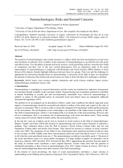 Nanotechnologies, Risks and Societal Concerns