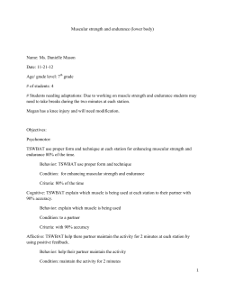 Muscular strength and endurance (lower body)