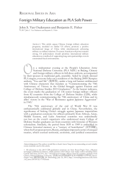 Foreign Military Education as PLA Soft Power