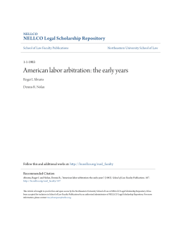 American labor arbitration: the early years