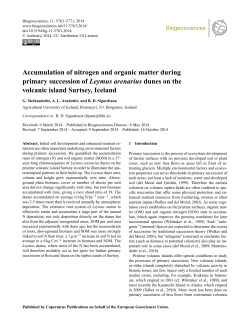 Accumulation of nitrogen and organic matter during primary