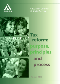 Tax reform: purpose, principles and process