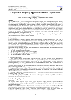 Comparative Budgetary Approaches in Public