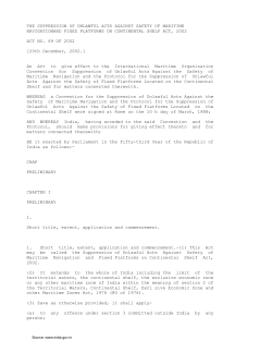 Suppression of Unlawful Acts Against Safety of Maritime Navigation