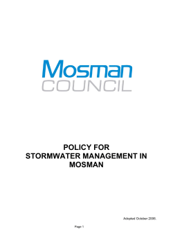 policy for stormwater management in mosman