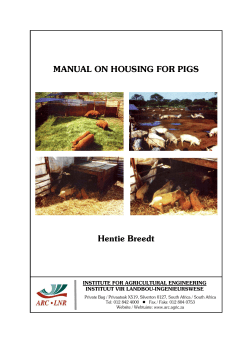 Manual on housing for pigs - Agricultural Geo