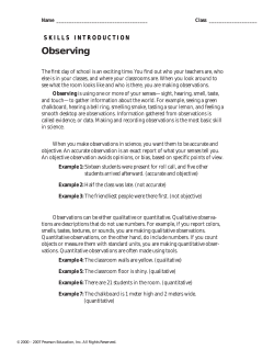 Observing - TeacherWeb