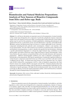 Biomolecules and Natural Medicine Preparations: Analysis of New