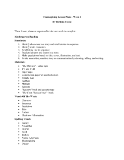 Thanksgiving Lesson Plans - Week 1