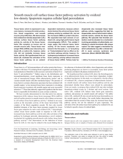 Smooth muscle cell surface tissue factor pathway