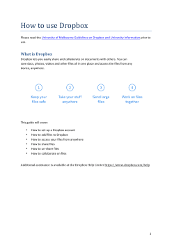 How to use Dropbox - Research