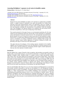 Assessing firefighters` exposure to air toxics in bushfire smoke