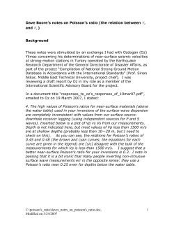 Dave Boore`s notes on Poisson`s ratio (the relation between P V and