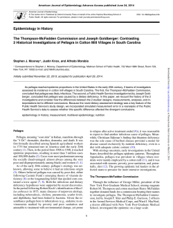 Epidemiology in History The Thompson-McFadden