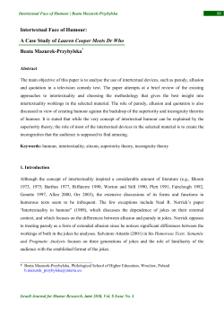 Intertextual Face of Humour | Beata Mazurek - sfile.f