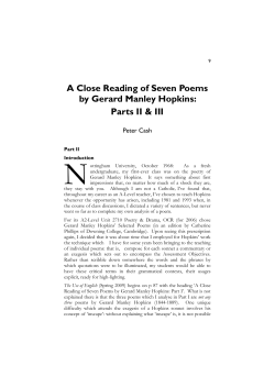 A Close Reading of Seven Poems by Gerard Manley Hopkins: Parts