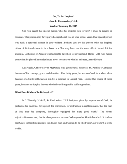 Oh, To Be Inspired! Joan L. Roccasalvo, CSJ