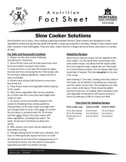 Cooking with a Slow Cooker - Nutrition Education Program