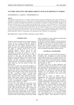 factors affecting the profitability of peach growing in turkey