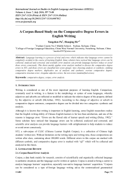 A Corpus-Based Study on the Comparative Degree Errors in English
