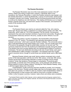 The Saylor Foundation Saylor.org The Russian Revolution The