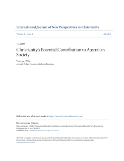 Christianity`s Potential Contribution to Australian Society