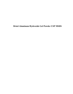 Dried Aluminum Hydroxide Gel Powder USP MSDS
