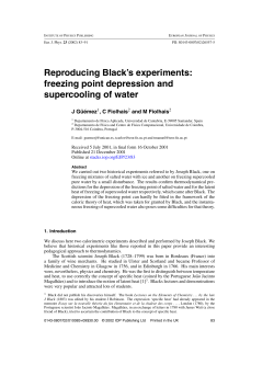 Reproducing Black`s experiments: freezing point