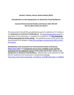 Introduction to the Symposium on American Food