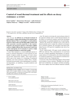 Control of wood thermal treatment and its effects on decay