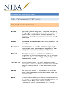 Insurance glossary - National Insurance Brokers Association