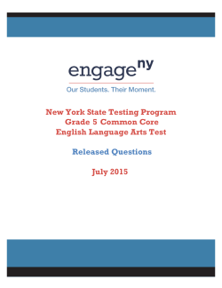 2015 Grade 5 ELA Released Questions