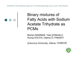 Binary mixtures of Fatty Acids with Sodium Acetate Trihydrate as PCMs