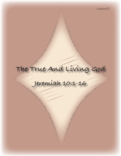 The True And Living God