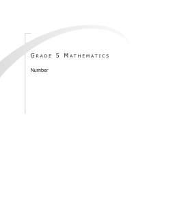 Grade 5: Number - Manitoba Education