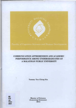 COMMUNICATION APPREHENSION AND ACADEMIC