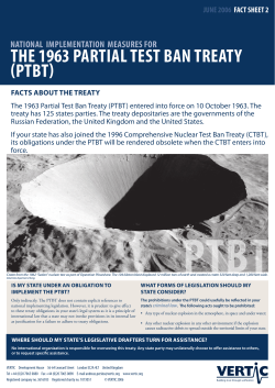 THE 1963 PARTIAL TEST BAN TREATY (PTBT)