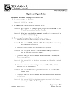 Significant Figure Rules