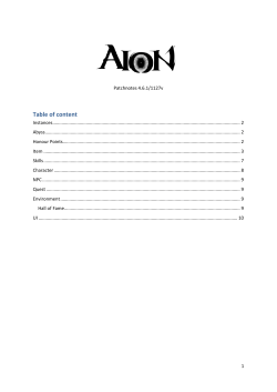 Table of content - Gameforge Productions GmbH