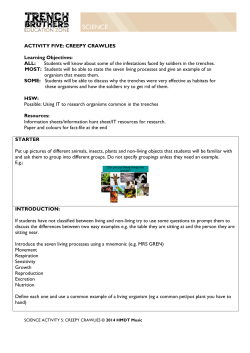ACTIVITY FIVE: CREEPY CRAWLIES Learning