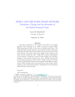 AFRICA AND THE WORD TRADE NETWORK Persistence, Change