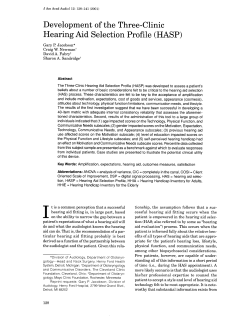 Development of the Three-Clinic Hearing Aid Selection Profile (HASP)