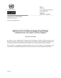 Note on French Guiana - The UN Regional Commissions