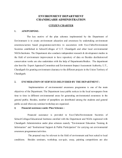 Citizen Charter - (ENVIS), Chandigarh