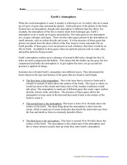 Earth`s Atmosphere