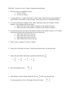 Practice for Test 4: Ratios, Proportions and Percents